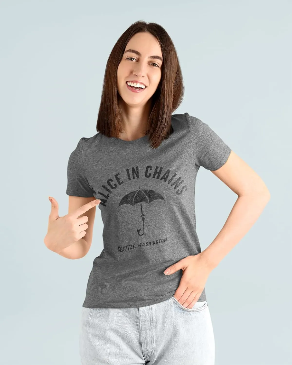 Alice in Chains Seattle Washington Adult Heather Gray Short Sleeve T Shirt Vintage Style Graphic Tees