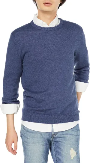 Amazon Essentials Men's Long-Sleeve Crewneck Sweater, 100% Cotton, Big & Tall Options Available