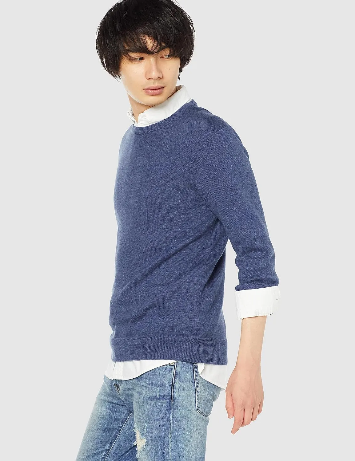 Amazon Essentials Men's Long-Sleeve Crewneck Sweater, 100% Cotton, Big & Tall Options Available