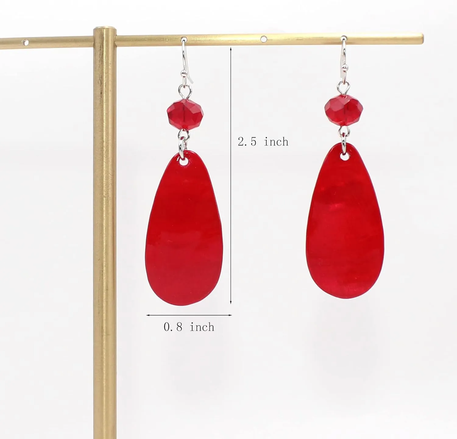 Big Natural Shell Drop Earrings Trendy Fashion Red Green Teal Pendant Dangling Earring for Women