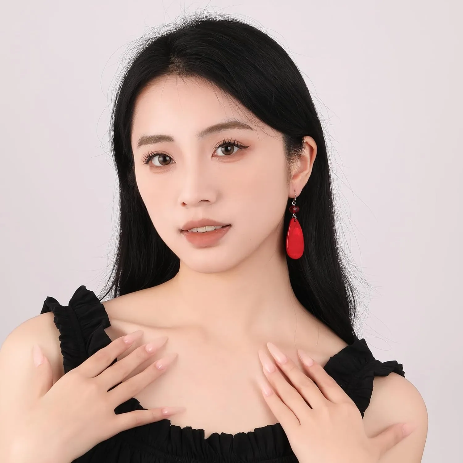 Big Natural Shell Drop Earrings Trendy Fashion Red Green Teal Pendant Dangling Earring for Women