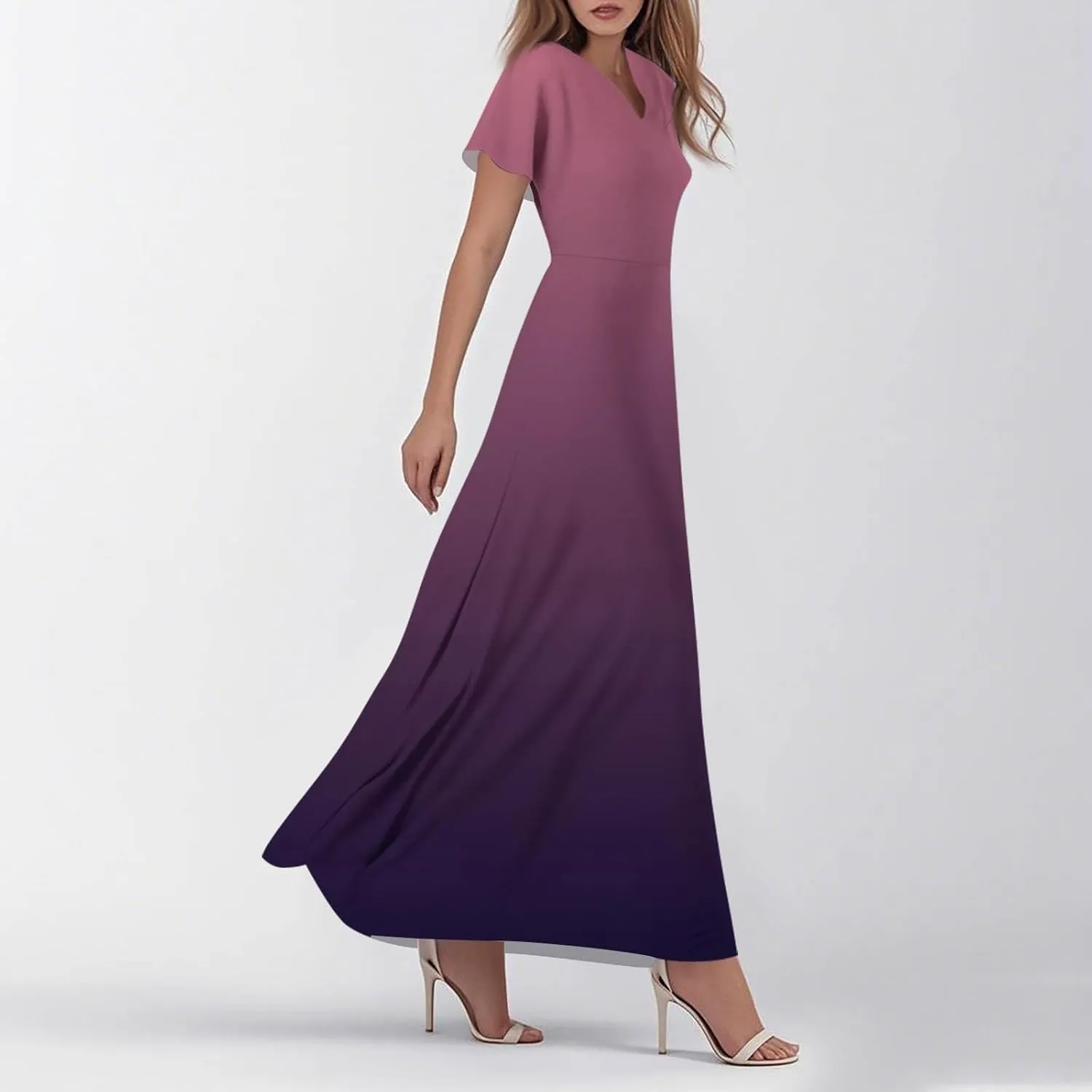 Boho Dresses for Women 2025 Elegant V Neck Short Sleeve Floral Graphic Maxi Dresses Summer Multi Styles Wedding Guest Dress