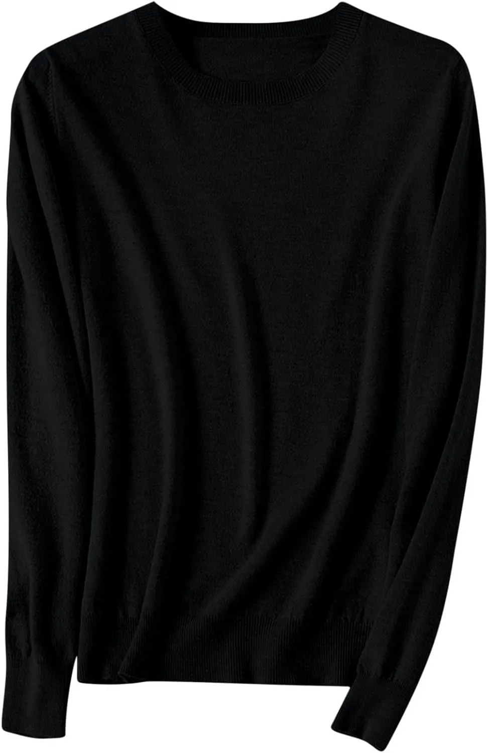 Cashmere Sweaters for Women Crewneck Long Sleeve Oversized Sweaters Trendy Ribbed Knit Cuffs Hem Tunic Sweaters Tops