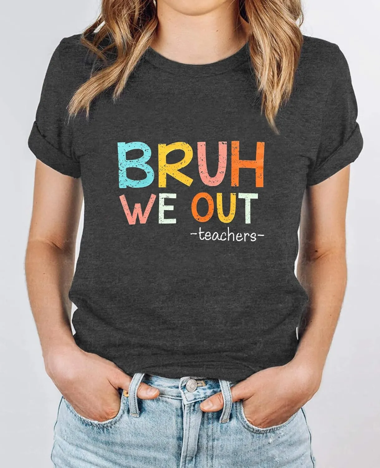 Last Day of School Teacher Shirt Womens Schools Out for Summer T-Shirt Happy Last Day Tee Tops
