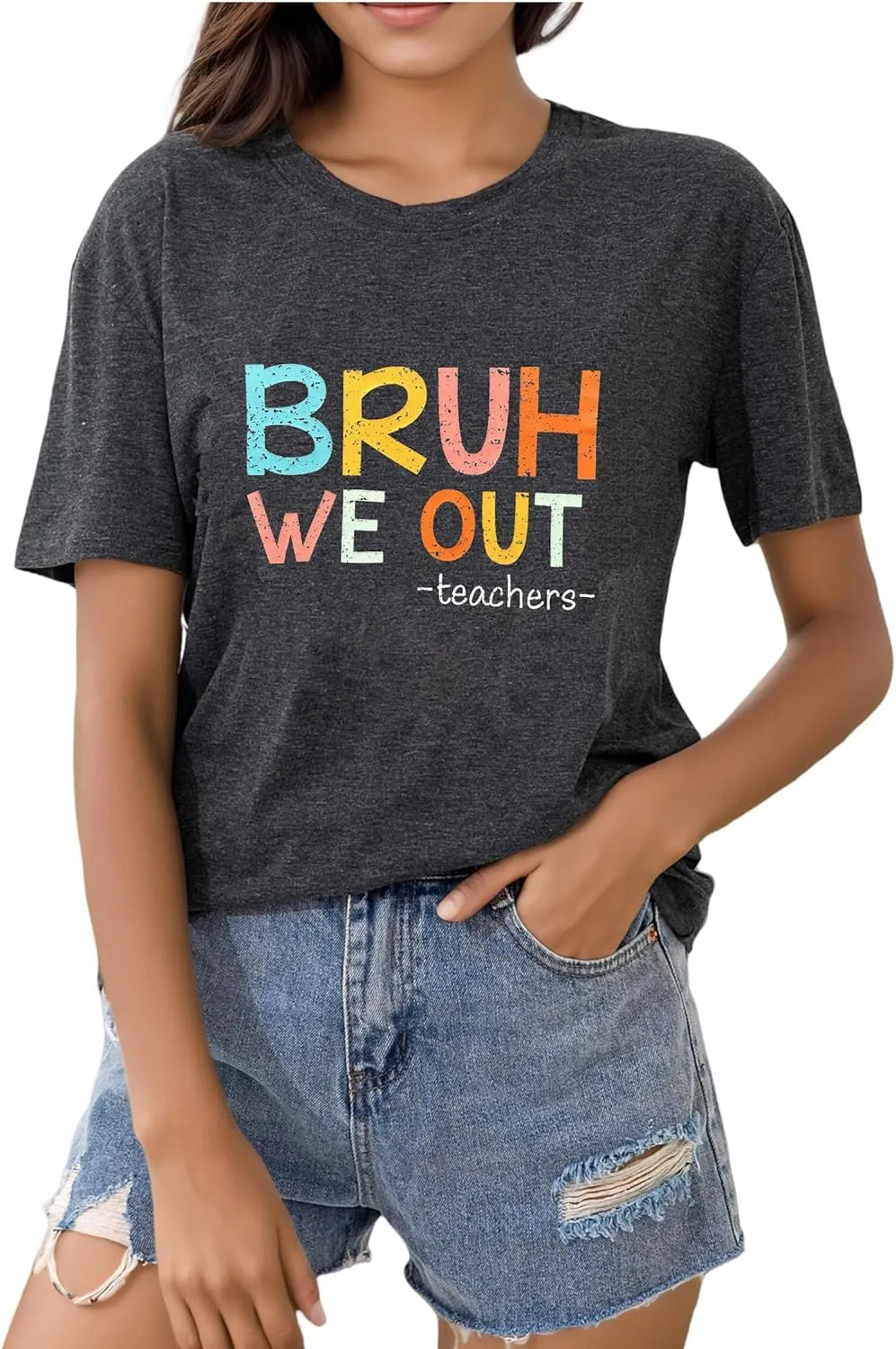 Last Day of School Teacher Shirt Womens Schools Out for Summer T-Shirt Happy Last Day Tee Tops