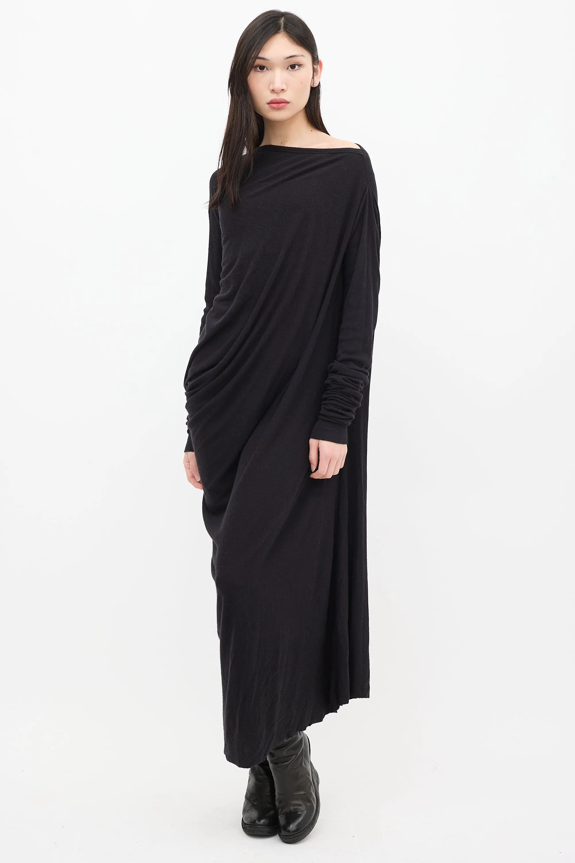 Lilies Black Asymmetrical Maxi Dress