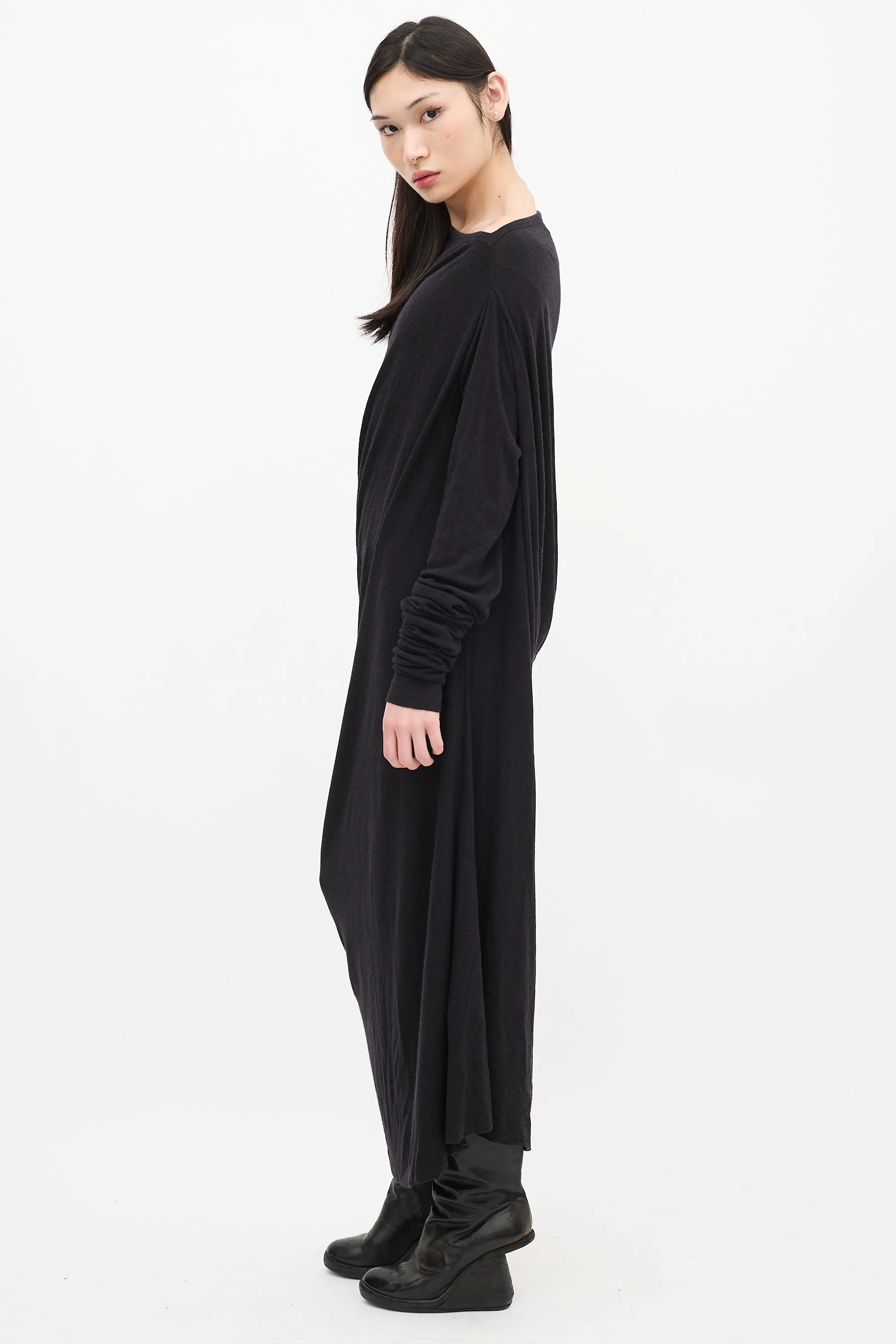 Lilies Black Asymmetrical Maxi Dress