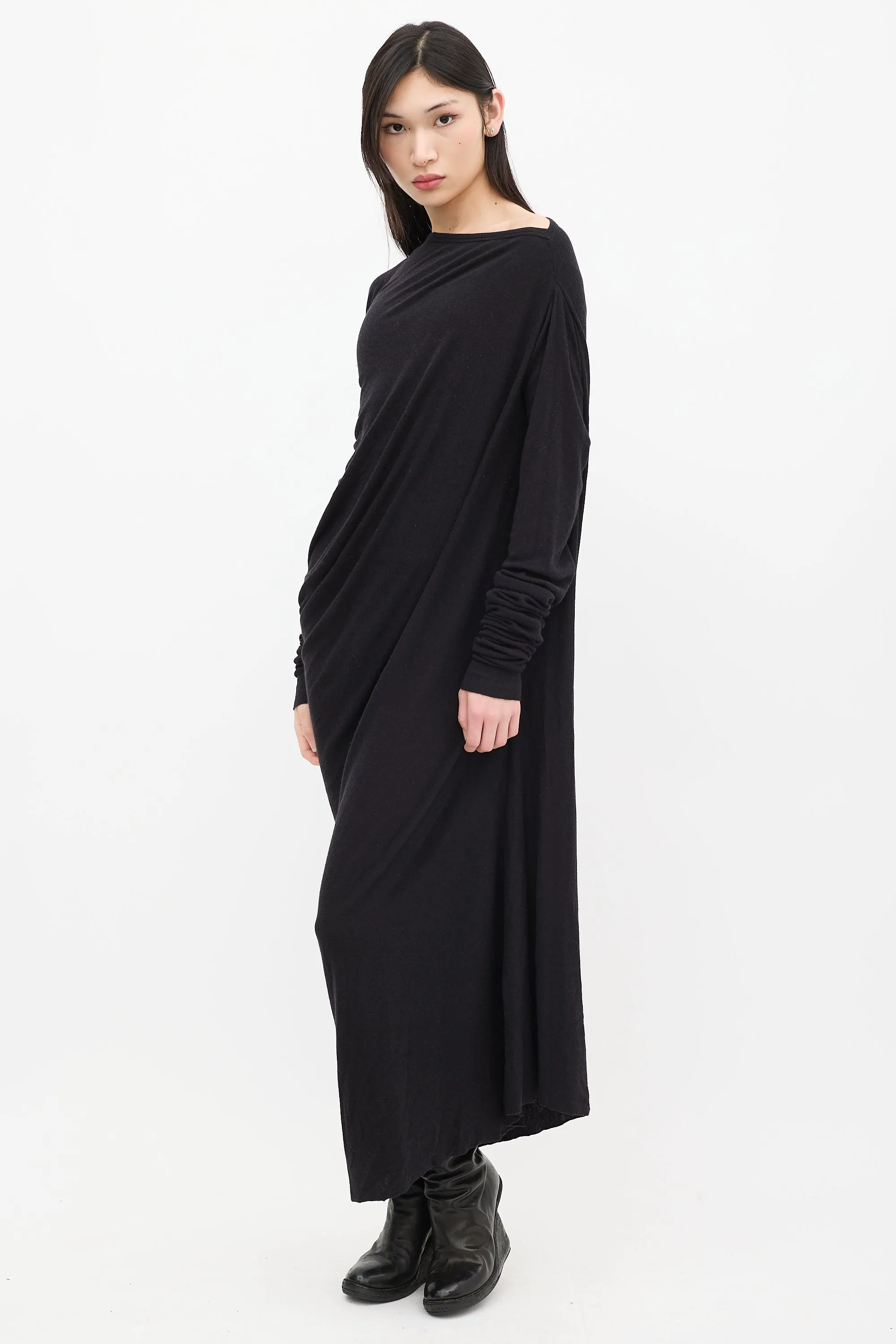 Lilies Black Asymmetrical Maxi Dress