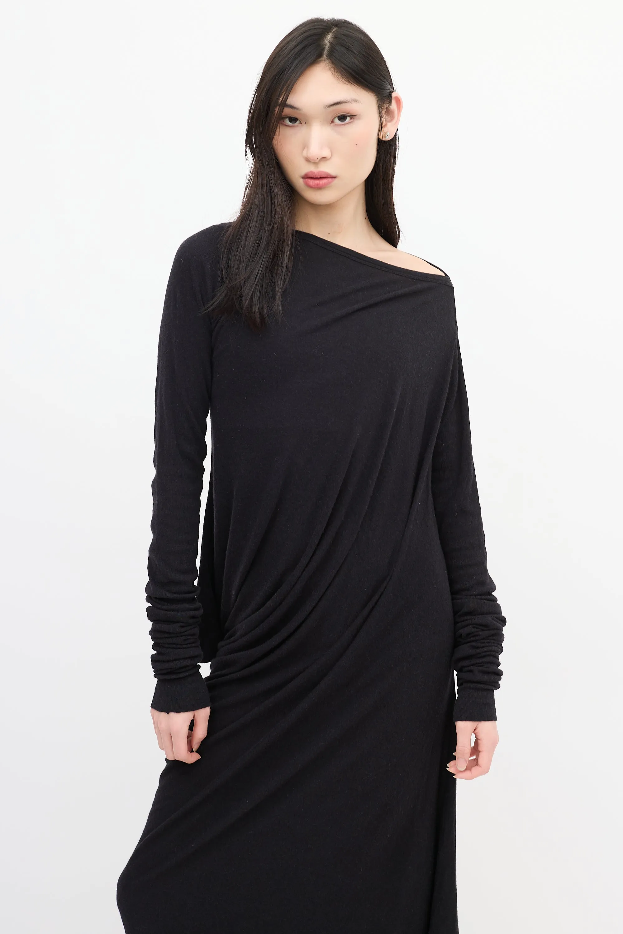 Lilies Black Asymmetrical Maxi Dress