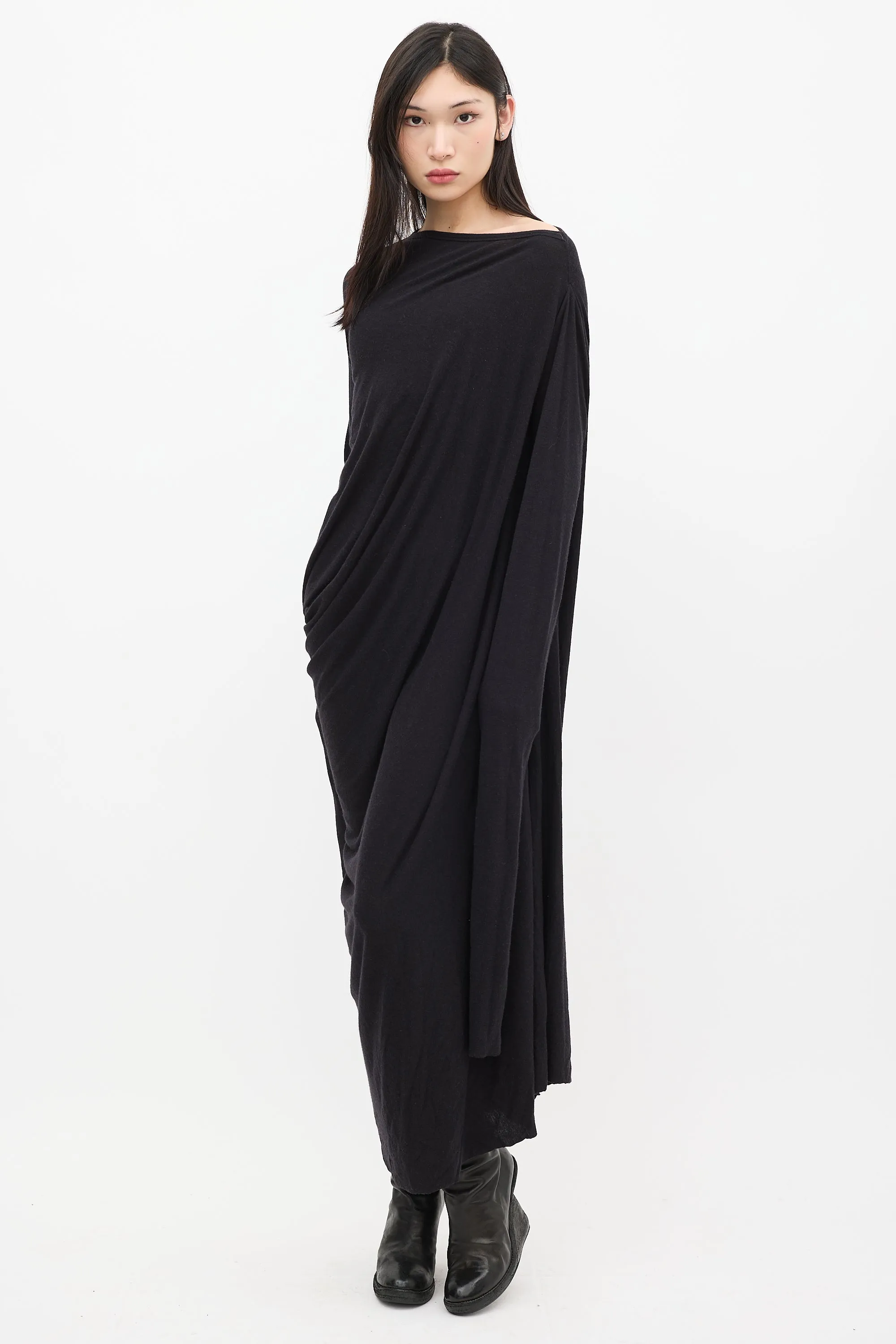 Lilies Black Asymmetrical Maxi Dress