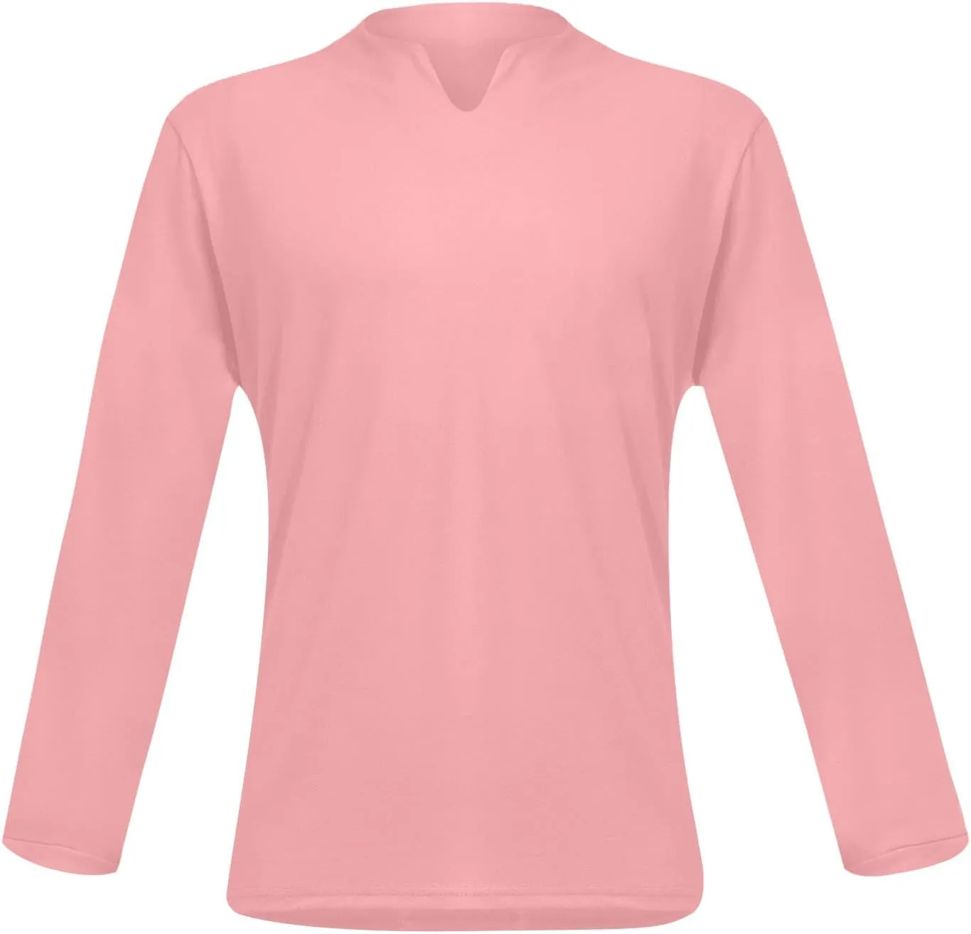 Long Sleeve Shirts for Men Plus Size V-Neck Shirts Oversized Solid Shirts Casual Stylish Loose Fit Fall Shirts