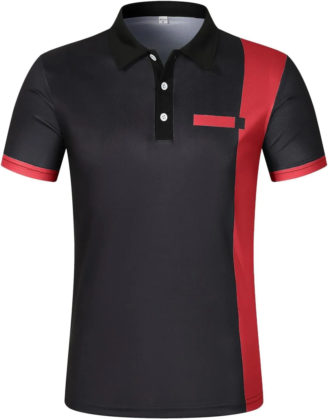 Men's Muscle V Neck Polo Shirts Slim Fit Shirt Short Sleeve Golf T-Shirts Stripe Retro Soft Casual Tee