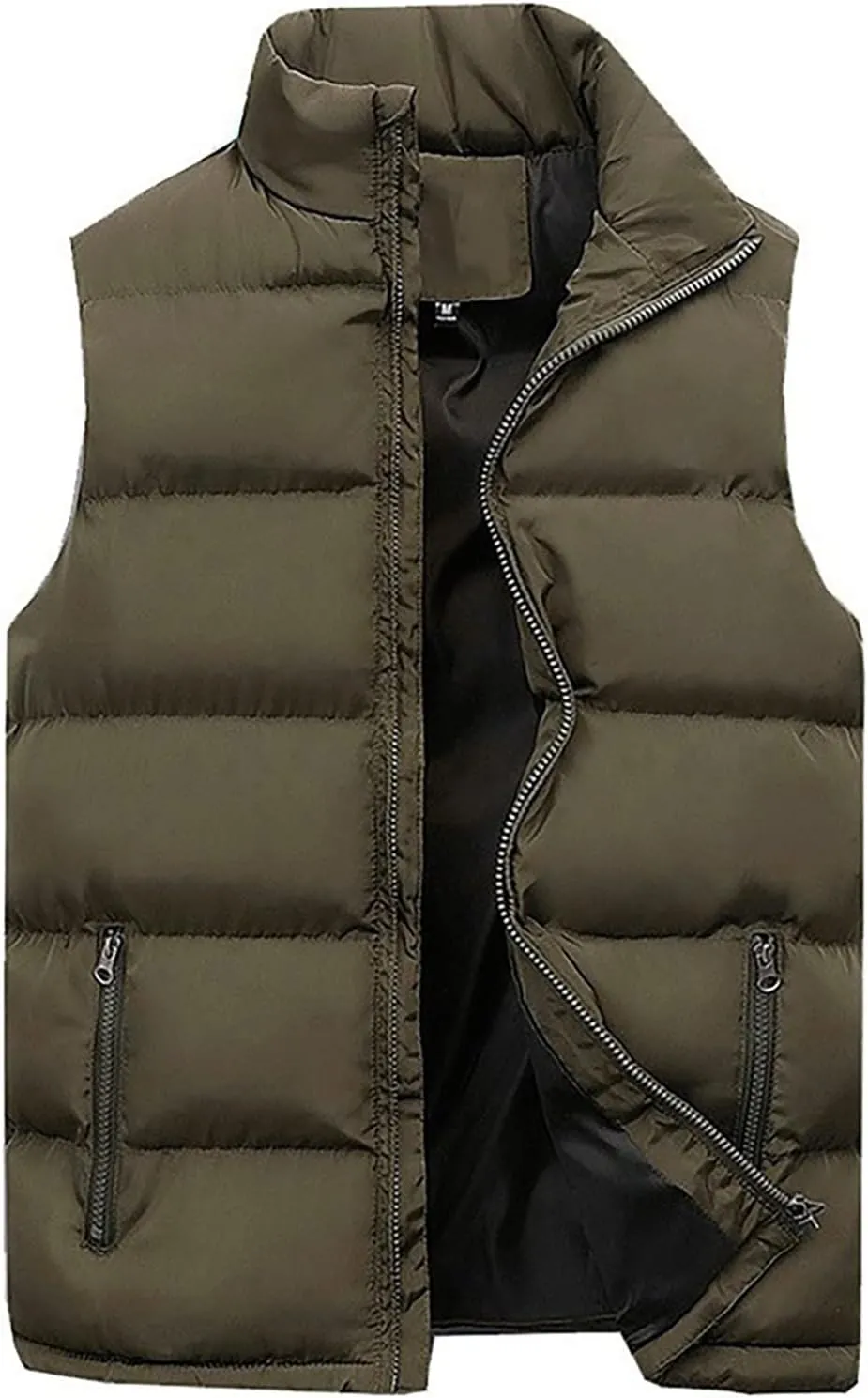 Men'S Puffer Vest,Winter Lightweight Polo Puffer Vest Zip Up Sleeveless Ski Vest Plus Size Outerwear Red,Black S-5Xl