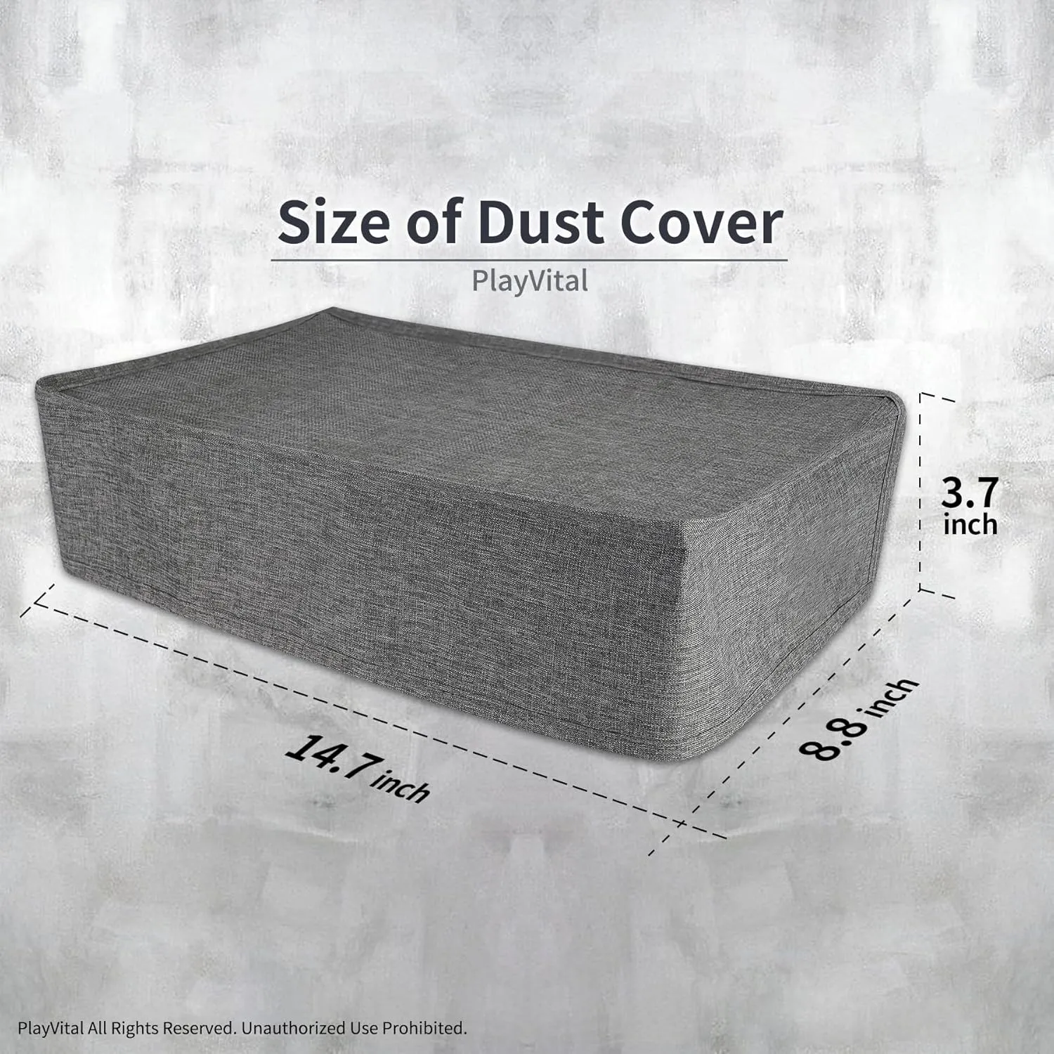PlayVital Horizontal Dust Cover for ps5 Slim Disc Edition(The New Smaller Design), Nylon Dust Proof Protector Waterproof Cover Sleeve for ps5 Slim Console - Gray