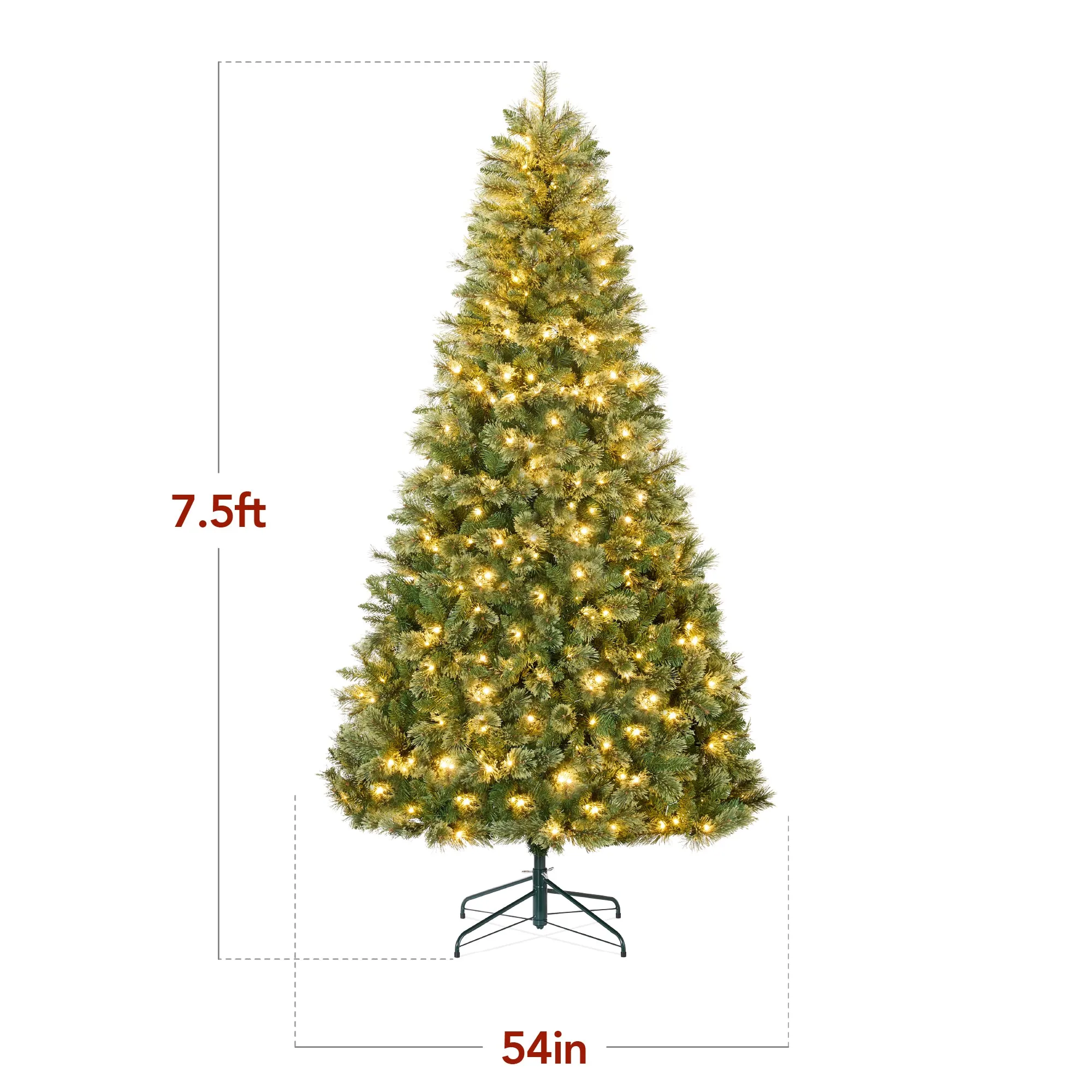 Pre-Lit Premium Cashmere Christmas Tree w/ Cordless Connection, LED Lights