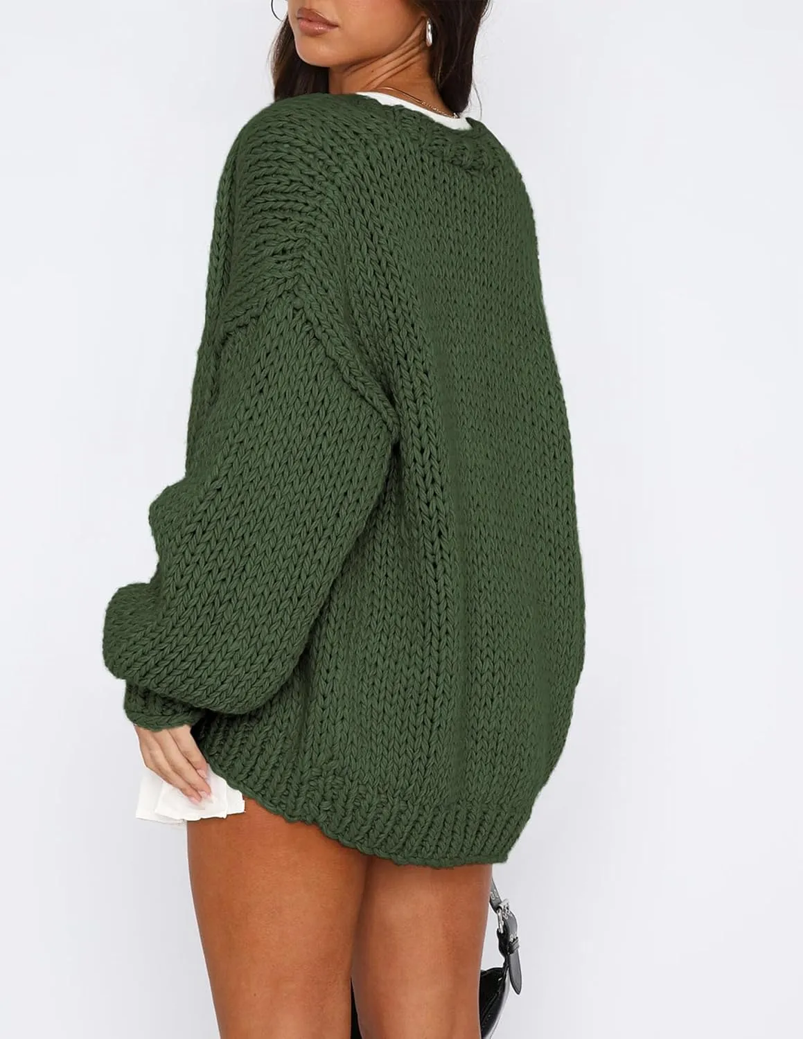 PRETTYGARDEN Womens Cardigan Sweaters 2025 Spring Fall Trendy Chunky Knit Outerwear Outfits Fashion Long Sleeve Cardigans