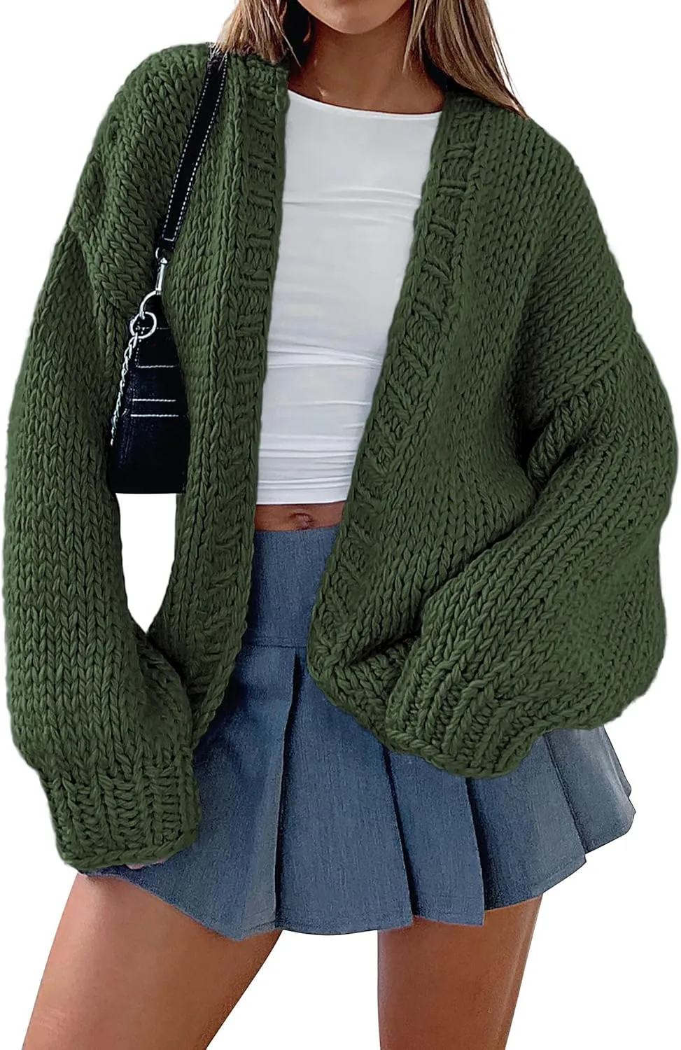 PRETTYGARDEN Womens Cardigan Sweaters 2025 Spring Fall Trendy Chunky Knit Outerwear Outfits Fashion Long Sleeve Cardigans