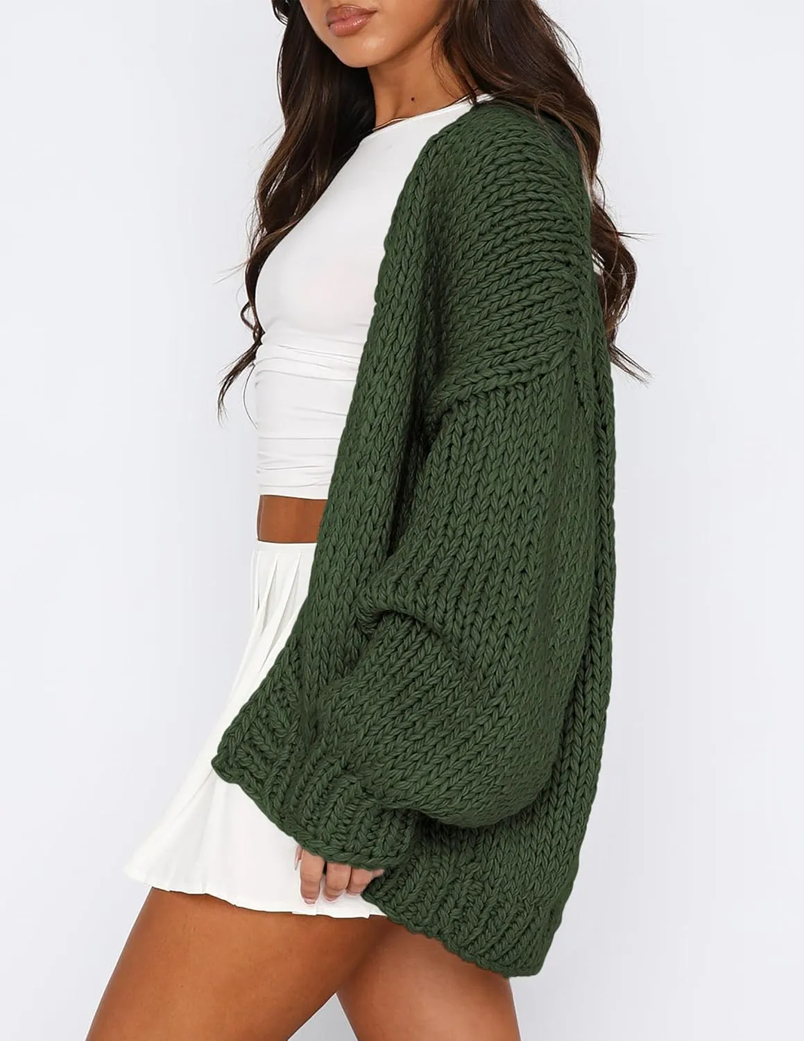 PRETTYGARDEN Womens Cardigan Sweaters 2025 Spring Fall Trendy Chunky Knit Outerwear Outfits Fashion Long Sleeve Cardigans