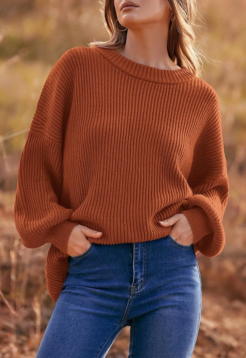 PRETTYGARDEN Womens Sweaters Fall 2025 Oversized Chunky Knitted Pullover Sweater Casual Long Sleeve Crewneck Cute Sweaters