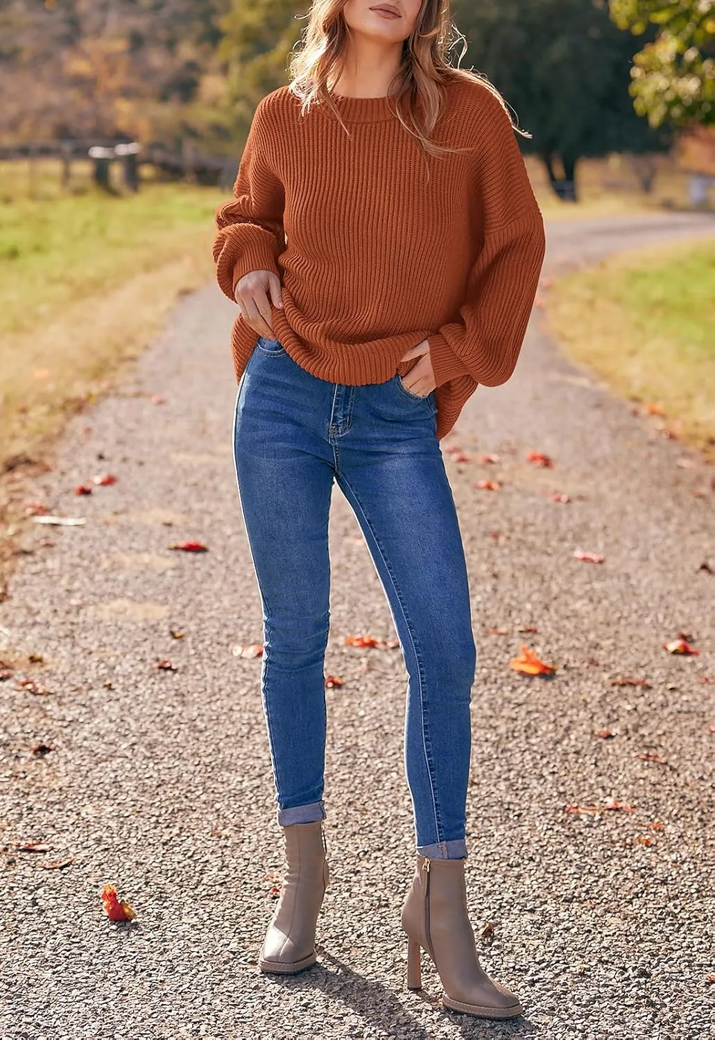 PRETTYGARDEN Womens Sweaters Fall 2025 Oversized Chunky Knitted Pullover Sweater Casual Long Sleeve Crewneck Cute Sweaters