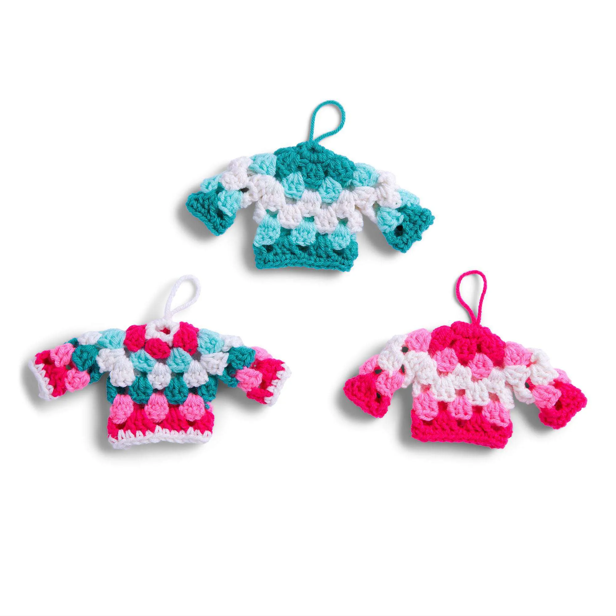 Red Heart Crochet Granny Sweater Ornament