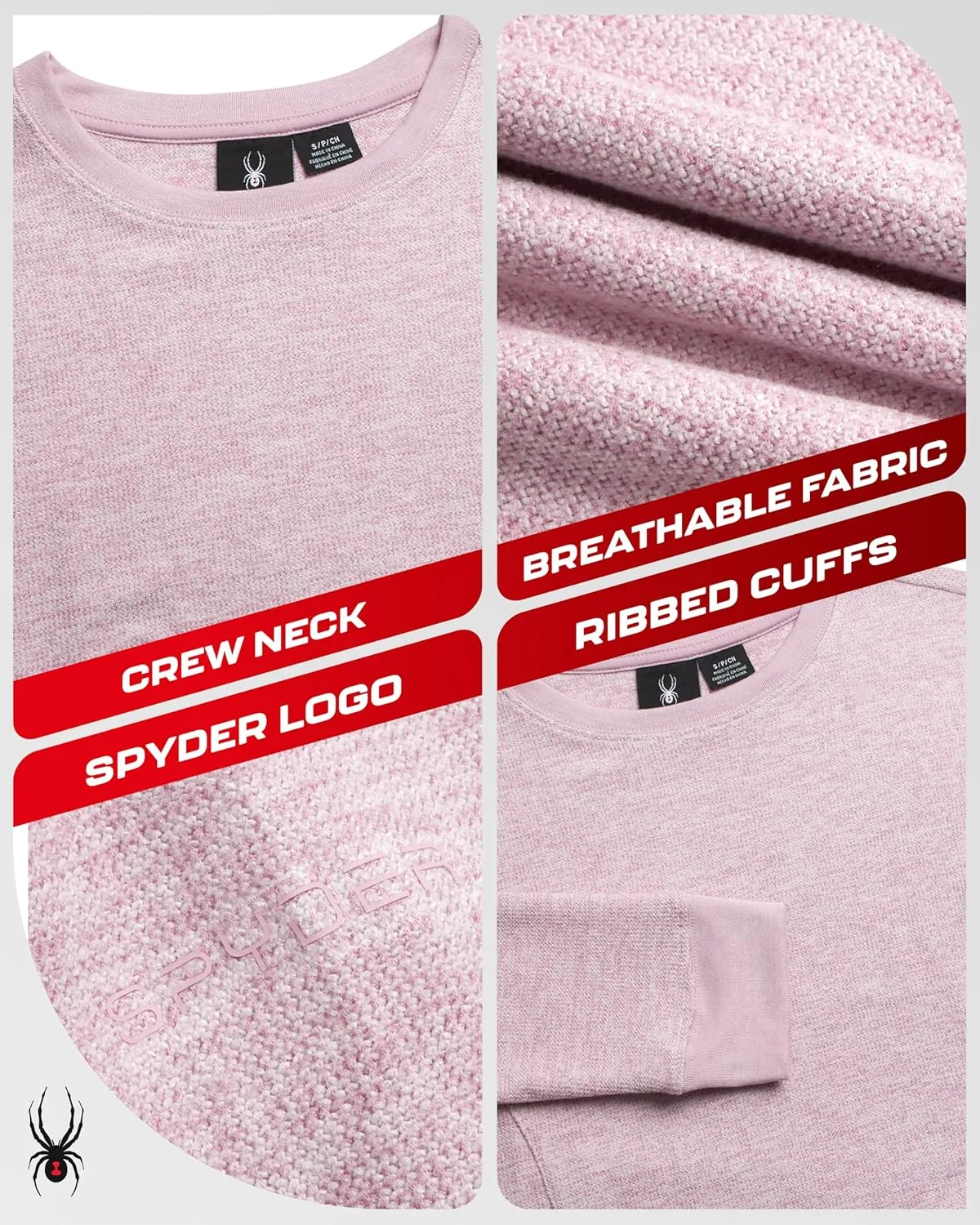 Spyder Womens Sweaters - Super Soft Lightweight Sweater with Ribbed Cuffs Womens Long Sleeve Tops Sweat Shirt (Sizes S-XL)