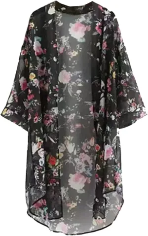 Summer Cardigans for Women Lightweight Floral Printed Sheer Long Kimono Cover Up Dressy Casual Loose Chiffon Duster Cardigans