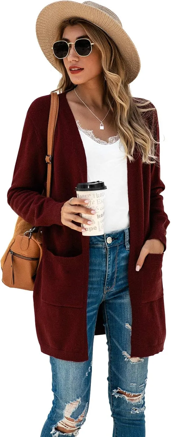 TASAMO Womens Color Block Striped Draped Kimono Cardigan Long Sleeve Open Front Casual Knit Sweaters Coat Soft Outwear