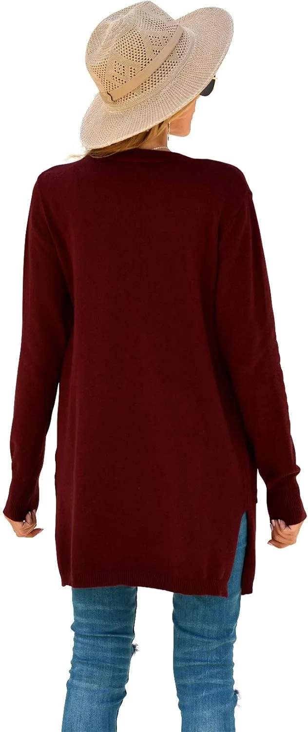 TASAMO Womens Color Block Striped Draped Kimono Cardigan Long Sleeve Open Front Casual Knit Sweaters Coat Soft Outwear