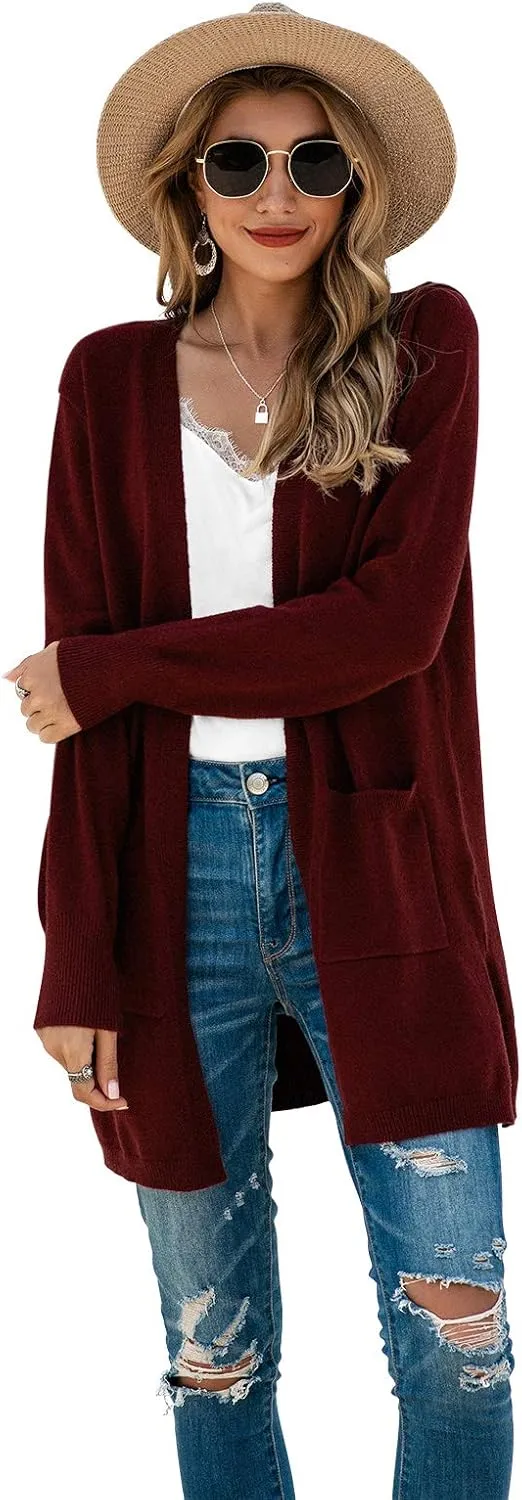 TASAMO Womens Color Block Striped Draped Kimono Cardigan Long Sleeve Open Front Casual Knit Sweaters Coat Soft Outwear