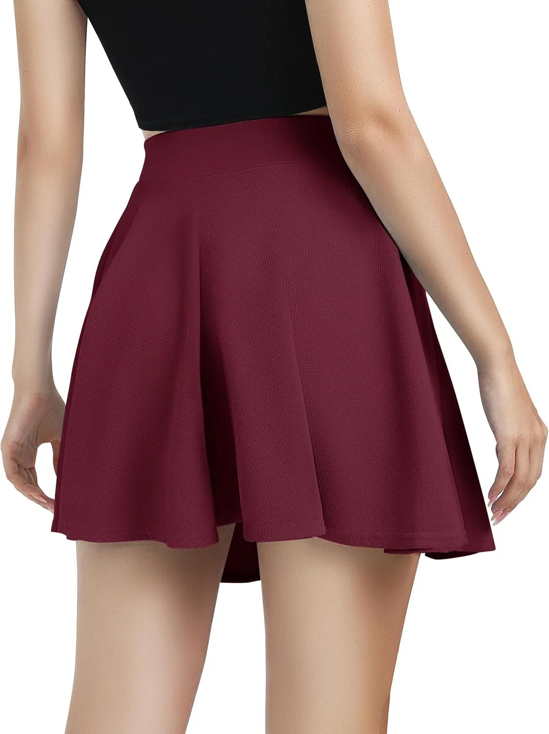 Urban CoCo Women's Basic Versatile Stretchy Flared Casual Mini Skater Skirt