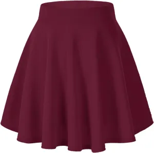 Urban CoCo Women's Basic Versatile Stretchy Flared Casual Mini Skater Skirt