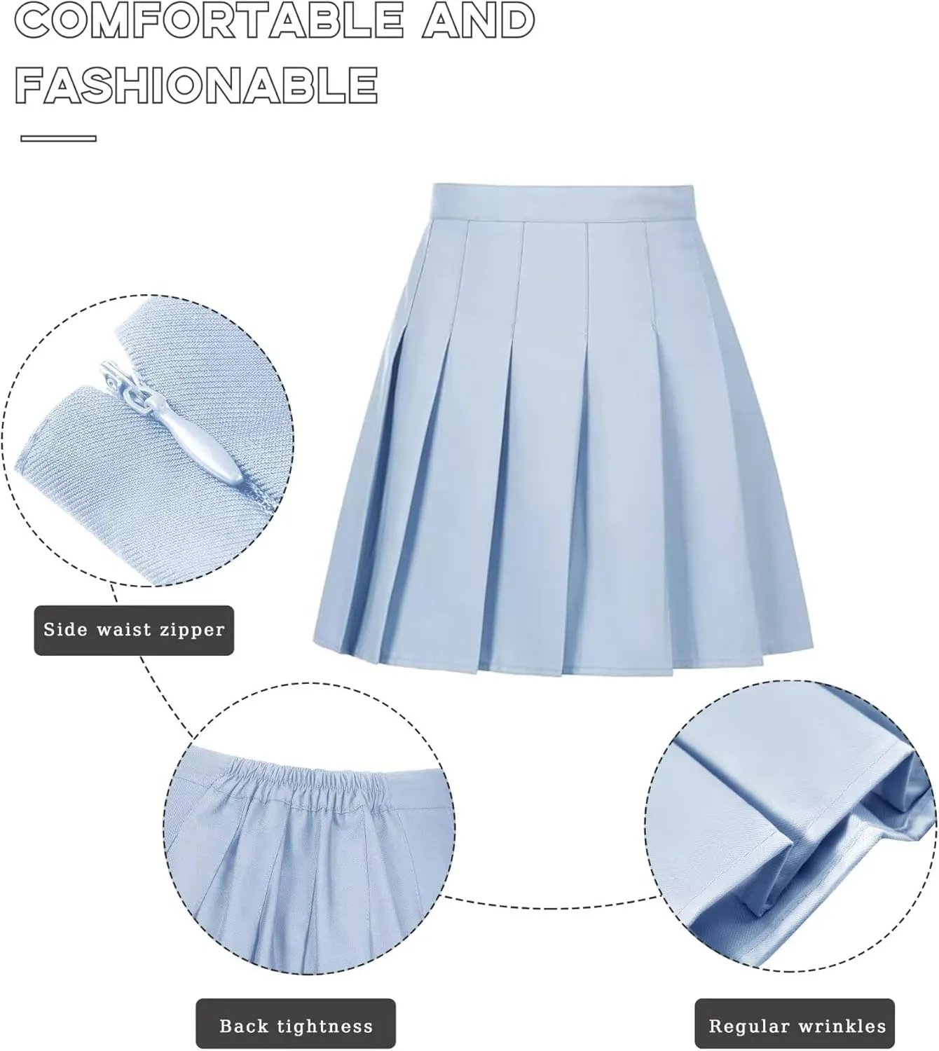 Womens Girls Pleated Tennis Skirts High Waisted A-line Skirt School Uniform Athletic Golf Skorts with Shorts,2T-4XL