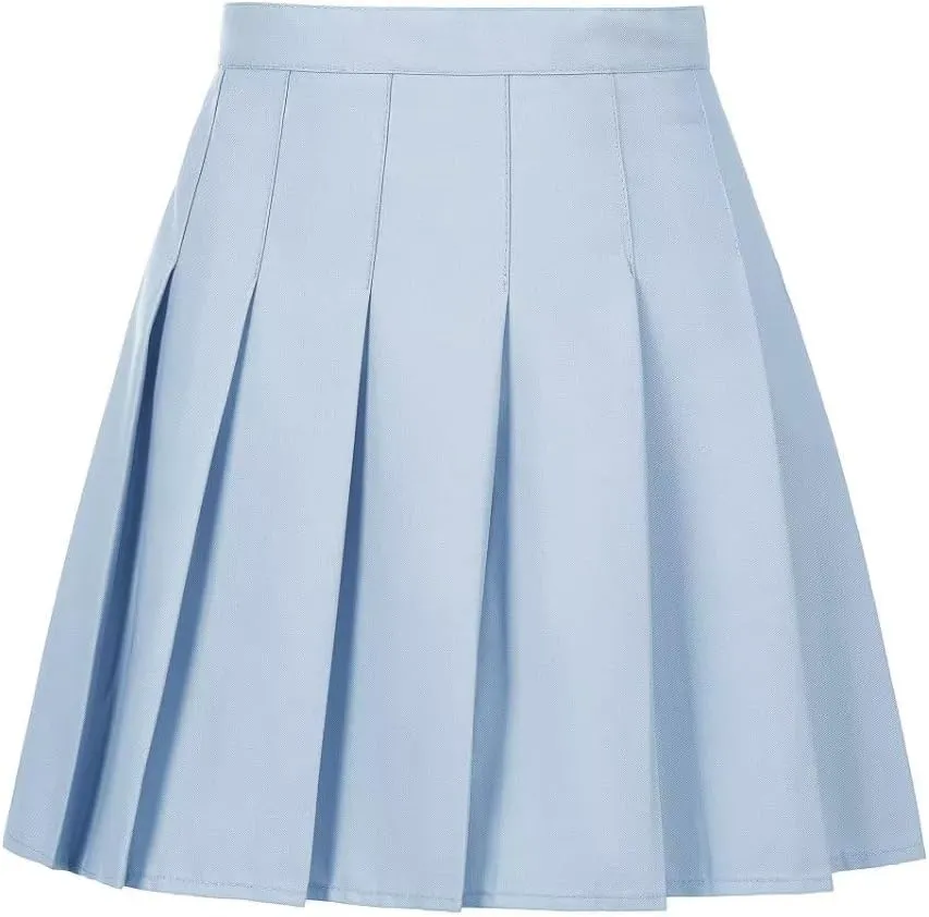 Womens Girls Pleated Tennis Skirts High Waisted A-line Skirt School Uniform Athletic Golf Skorts with Shorts,2T-4XL